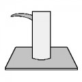 Edelstahl Bodenplatte mit arretierbarer LUX Hydraulikpumpe, Säule weiß