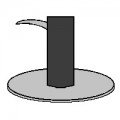 Edelstahl Tellerfuß mit arretierbarer LUX Hydraulikpumpe, Säule schwarz