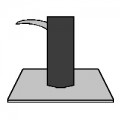 Edelstahl Bodenplatte mit arretierbarer LUX Hydraulikpumpe, Säule schwarz
